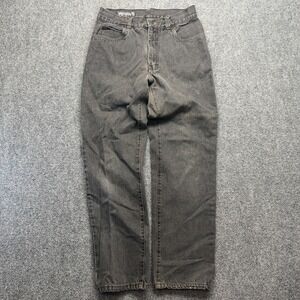 Jeans West Womens 31S Faded Black Straight Leg High Rise 100% Cotton Denim Jeans
